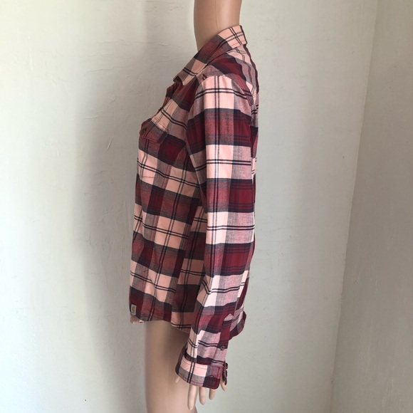 Plaid Button-Up Shirt - Red and Pink - Picture 4 of 16